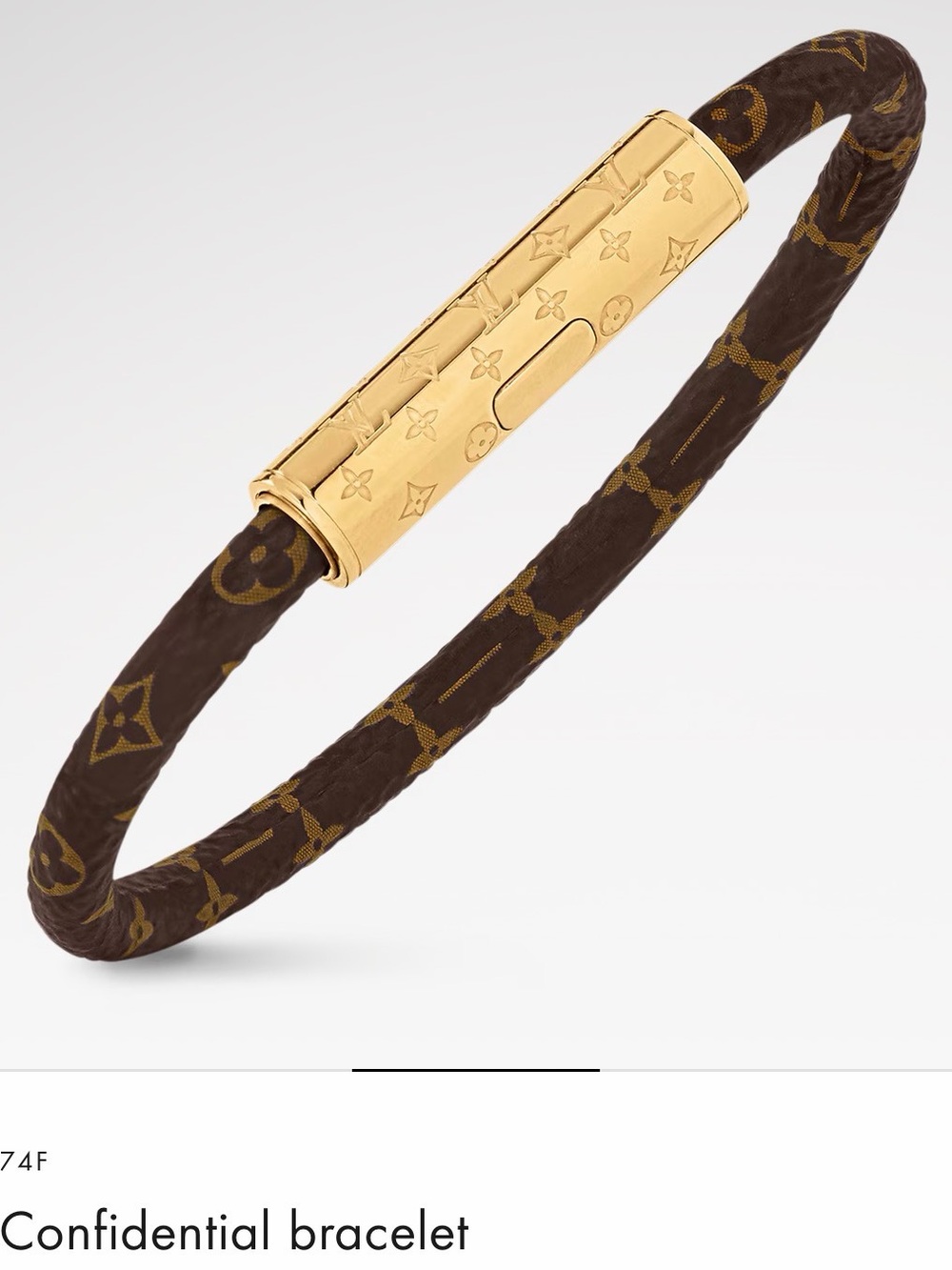 Louis Vuitton Confidential Bracelet with Gold details. 💥Authentic💥 - Picture 10 of 12